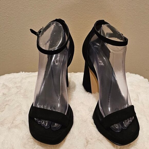 NWOT Sam Edelman Circus Holmes Black Suede Heels Size 7 - Picture 2 of 8